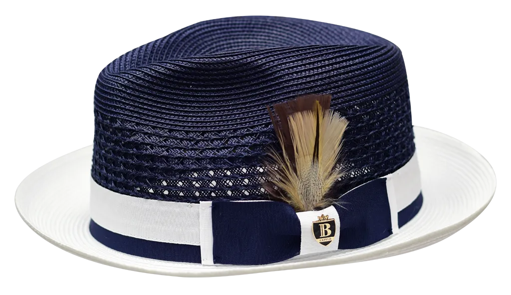 Franco | Two Tone Natural Straw Fedora