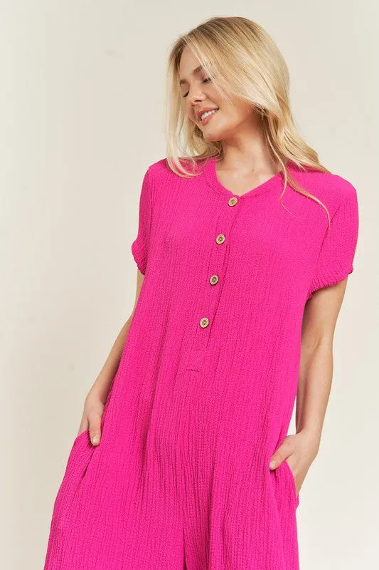 Fucshia Bliss Wide Leg Jumpsuit