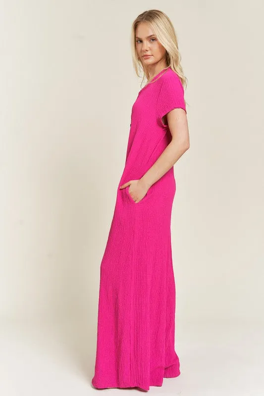 Fucshia Bliss Wide Leg Jumpsuit