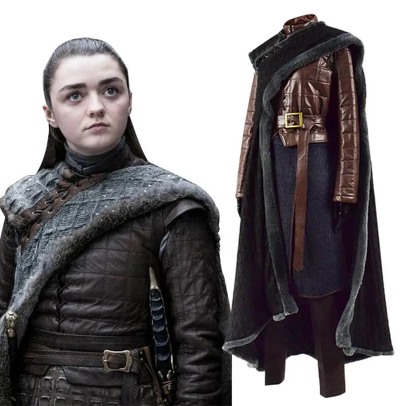 Game of thrones Season 8 Arya Stark Cosplay Costume For Halloween 2019