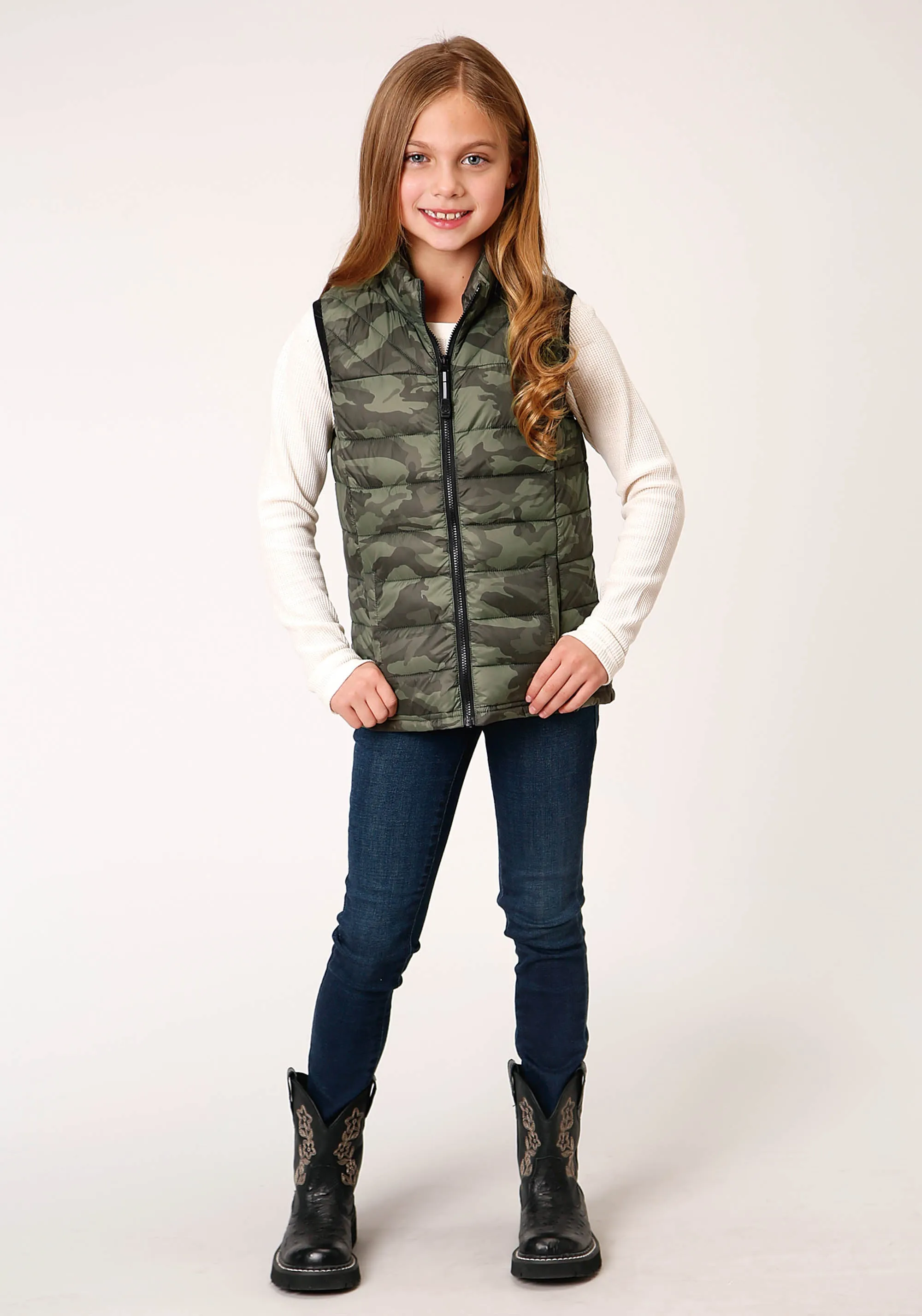 GIRLS  PARACHUTE CAMO DOWN VEST