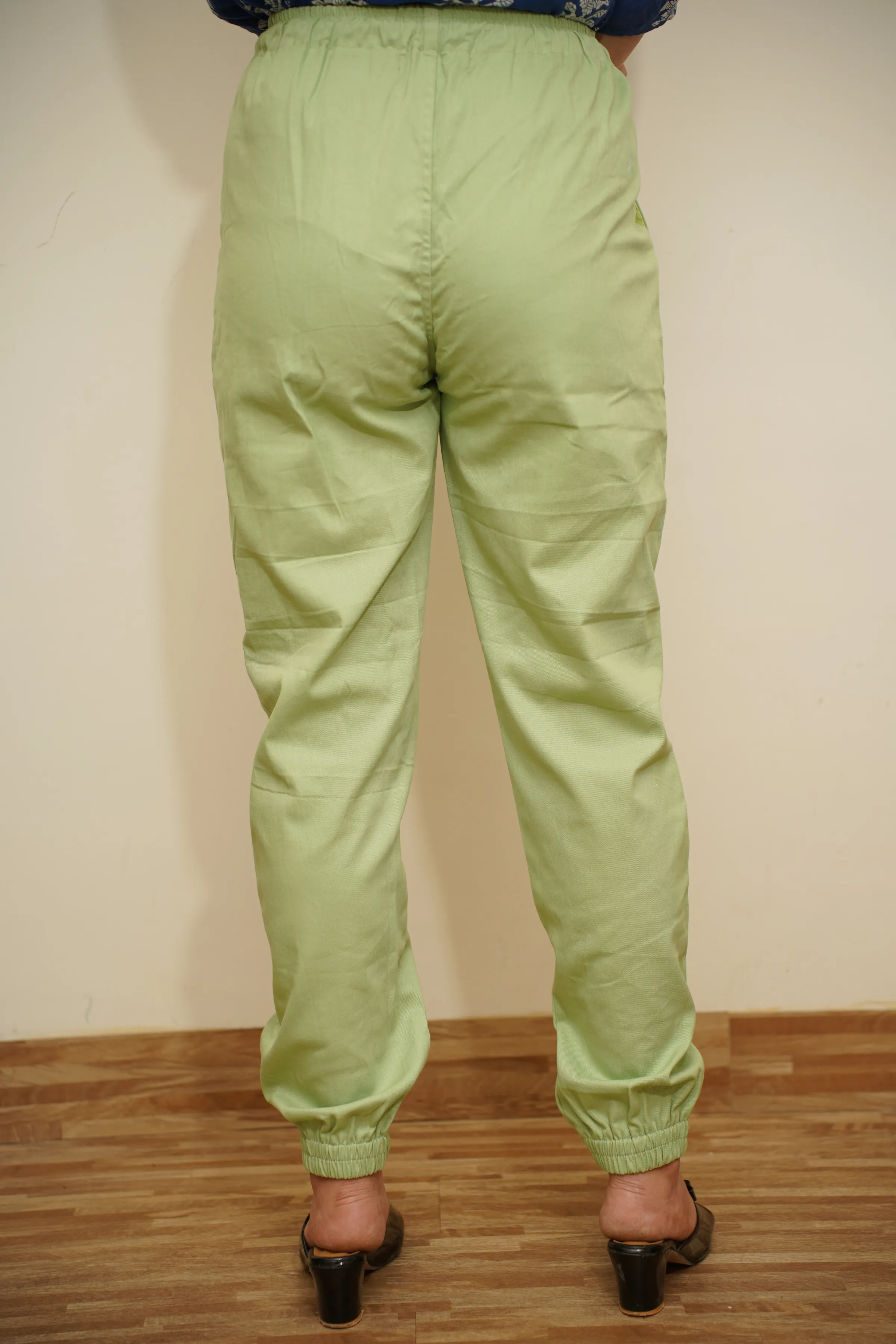 Green Tea Cotton Cargo Pants