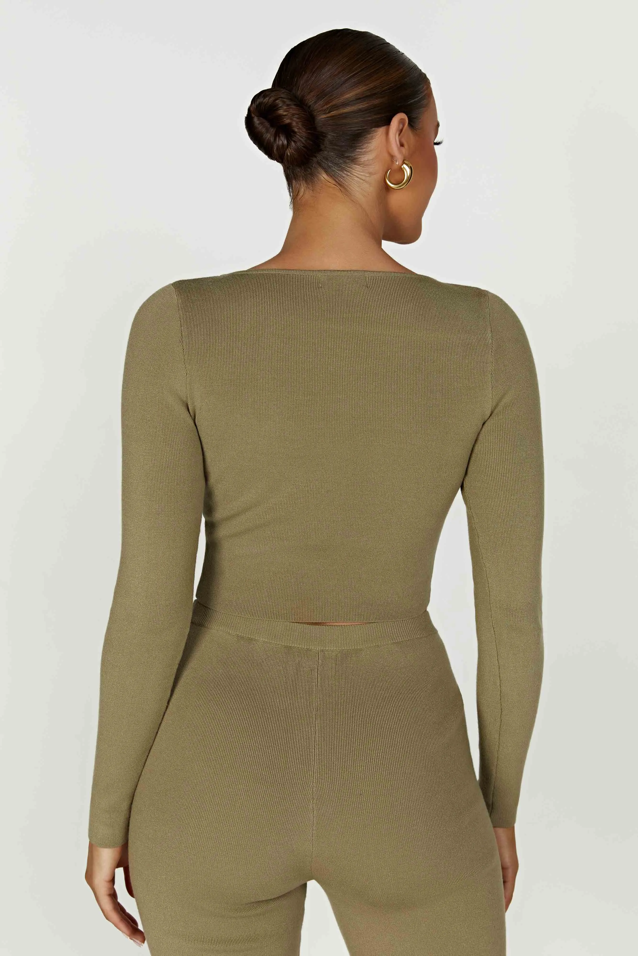 Haisley Long Sleeve Knit Top - Olive