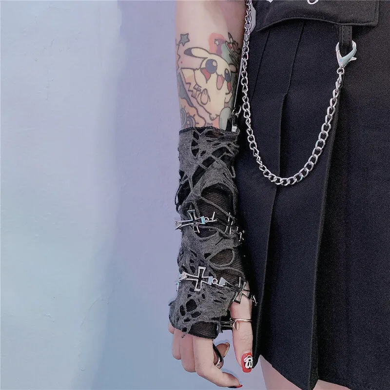 Halloween grunge “broken” hand cuffs