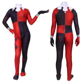 Harley Quinn Cosplay Costume The Joker Harley Red Black Jumpsuit Christmas Party Suit