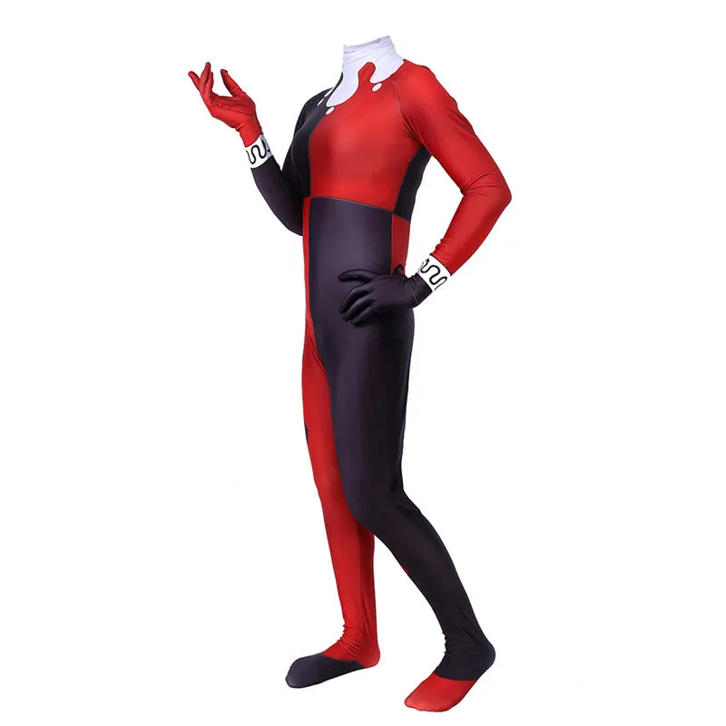 Harley Quinn Cosplay Costume The Joker Harley Red Black Jumpsuit Christmas Party Suit