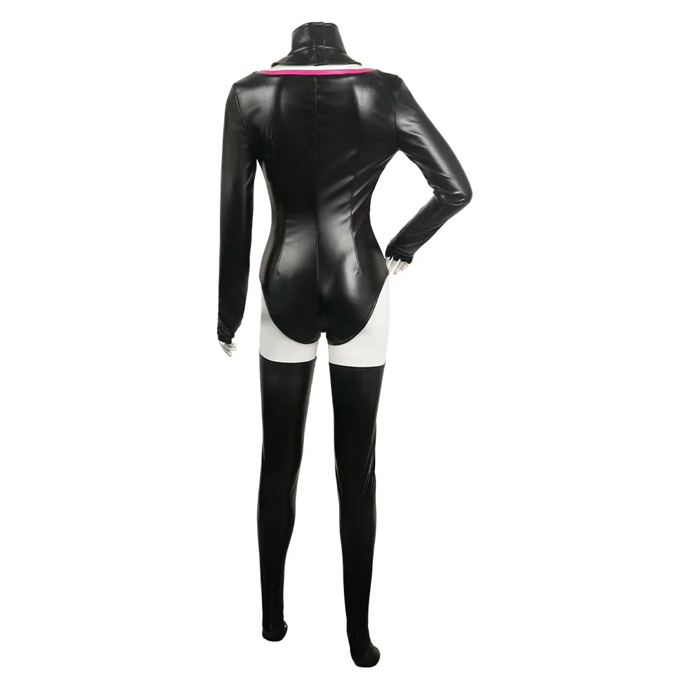 Hazbin Hotel Angel Dust Poison Black Leather Jumpsuit Party Carnival Halloween Cosplay Costume