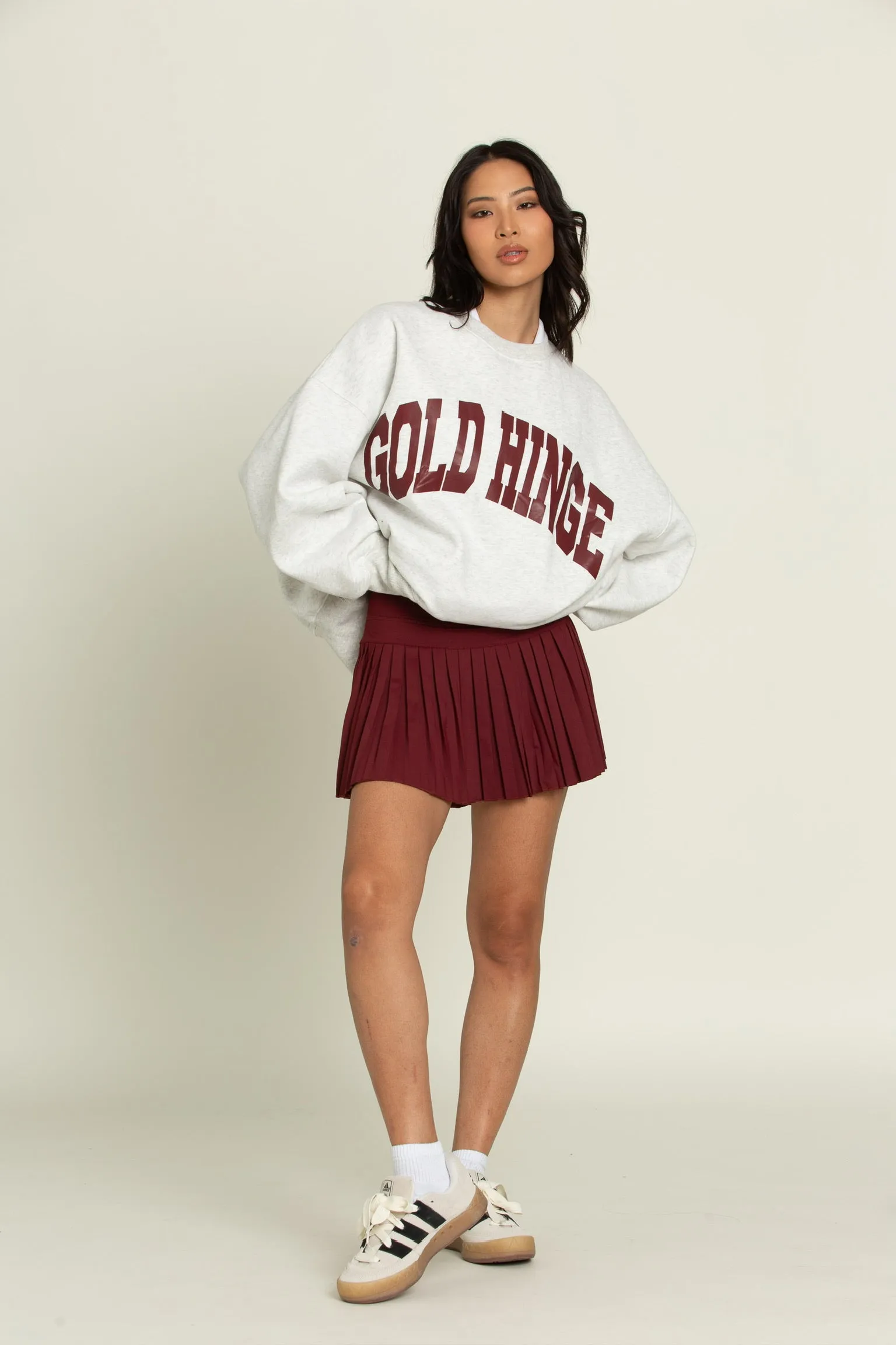 Heather White Maroon GH Wide Arm Sweatshirt [Pre-Order]