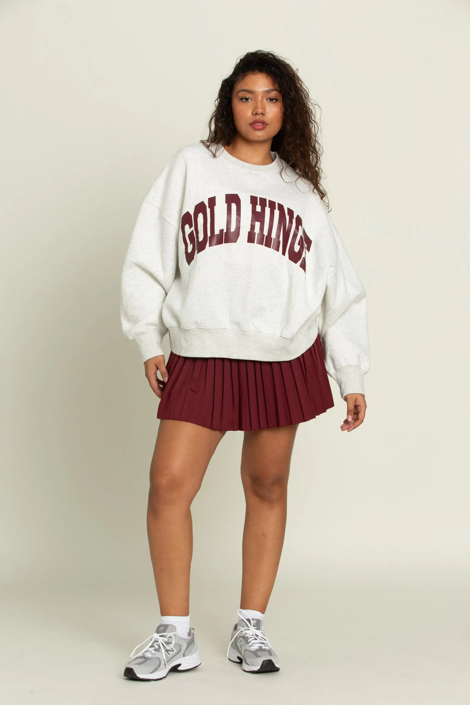 Heather White Maroon GH Wide Arm Sweatshirt [Pre-Order]