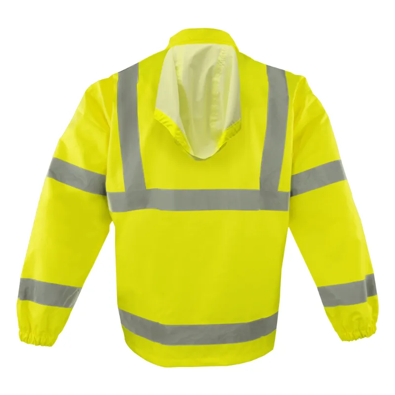 Hi Vis Jacket with Attached Hood