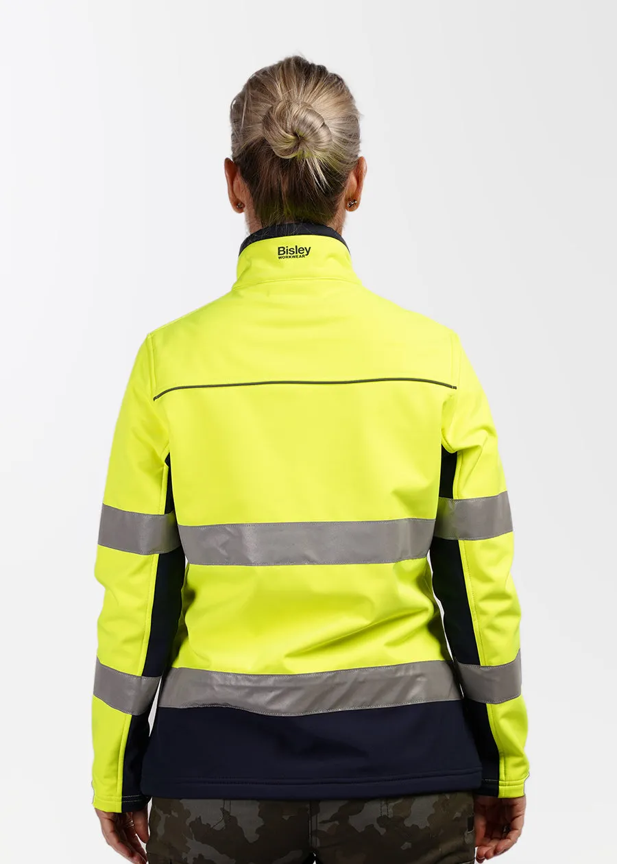 Hi vis women's taped soft shell jacket