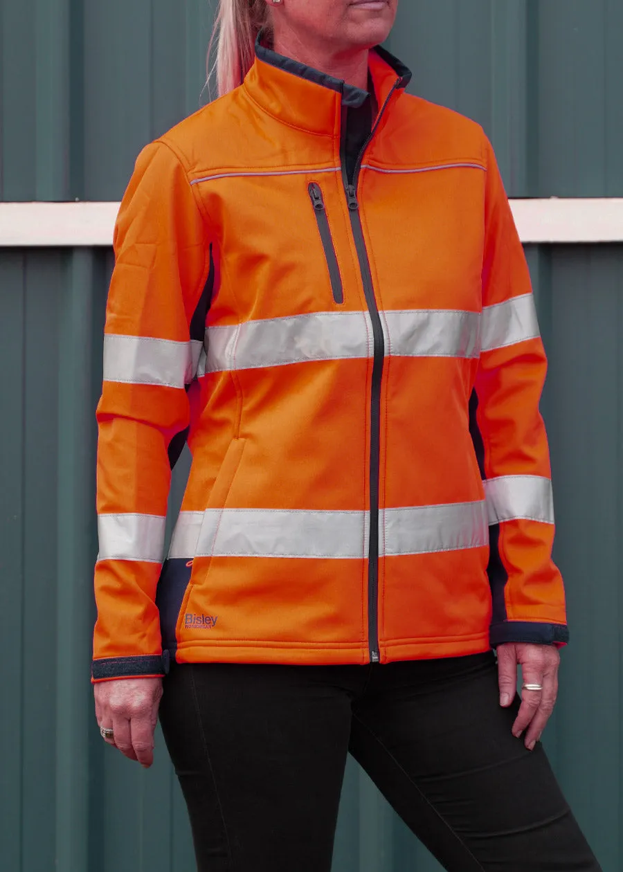 Hi vis women's taped soft shell jacket