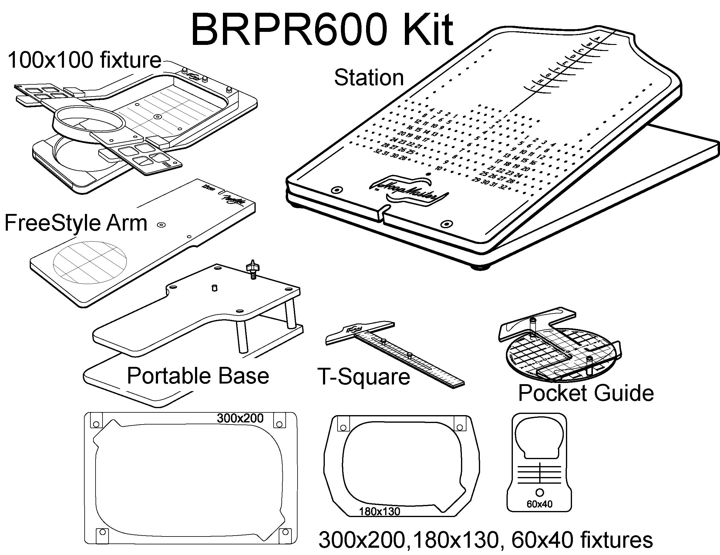 HoopMaster Hooping Station: For All Brother PR6xx/PR1xxx & Baby Lock Professional 6 & 10 Needle Machines