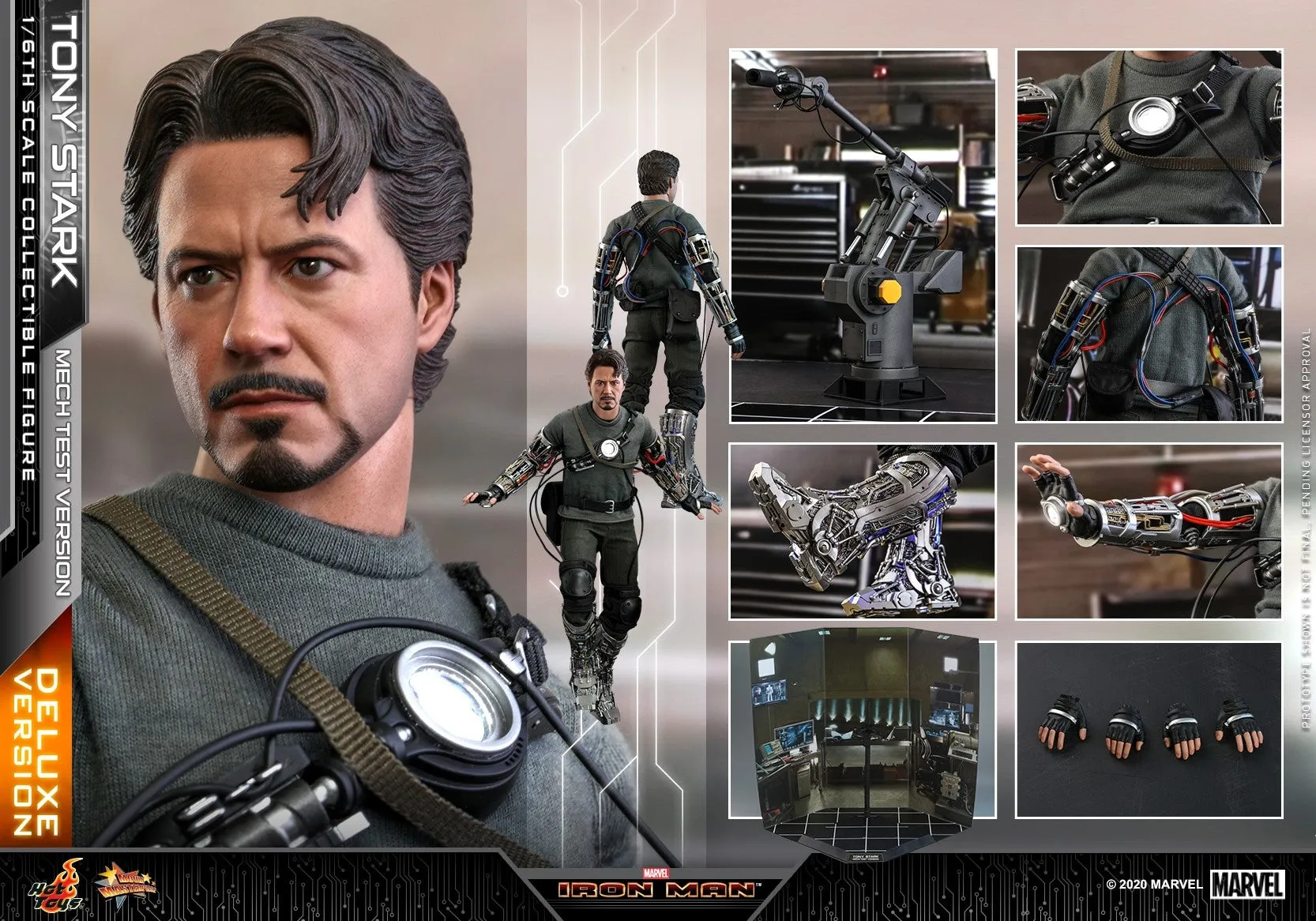 Hot Toys - MMS582 - Iron Man - 1/6th scale Tony Stark (Mech Test Version) Collectible Figure (Deluxe Version)