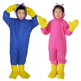 Huggy-Wuggy Cosplay Costume Poppy-Playtime Jumpsuit Onesie Halloween Outfit for Kids Boys Girls