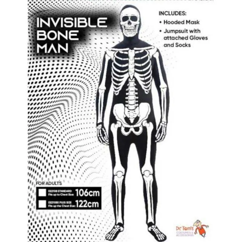 Invisible Bone Man Suit - Adult