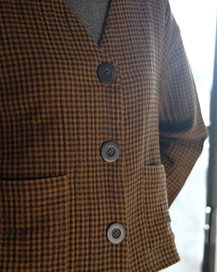 Irma Relaxed Overshirt in Khaki Check