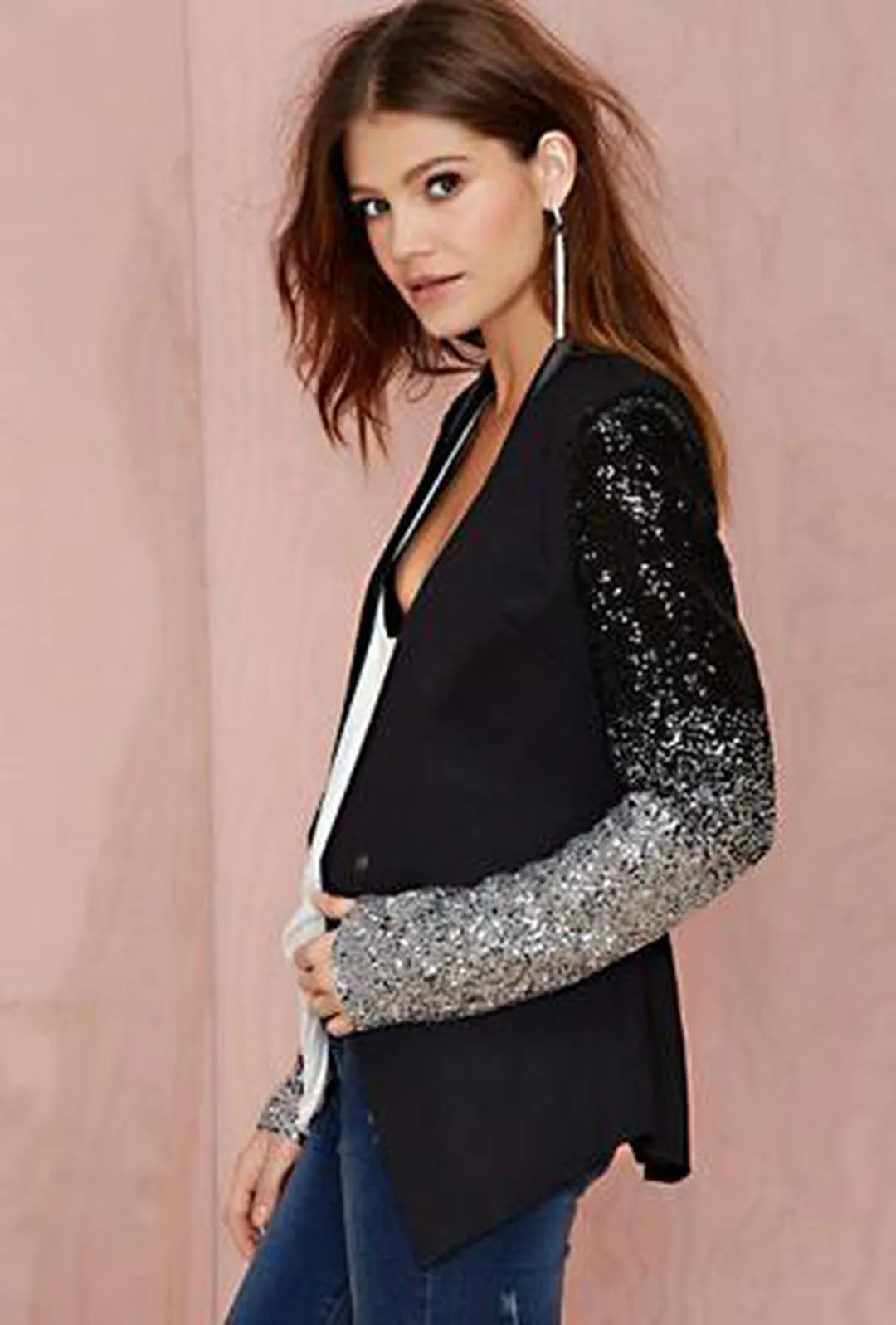 JODI - SEQUIN SLEEVES JACKET