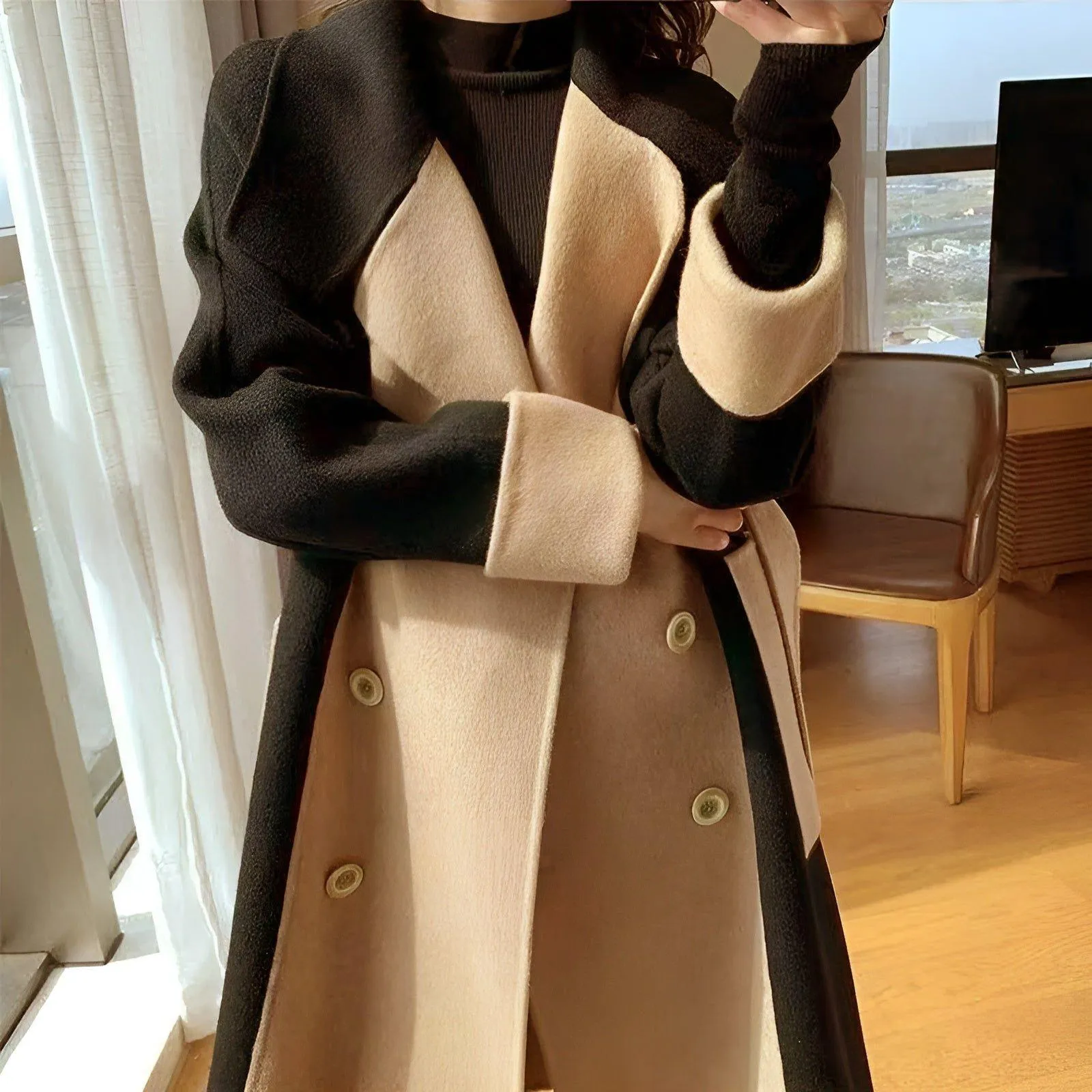 Jolina Mantel – Stilvoller Winter-Trenchcoat mit Taschen für Damen