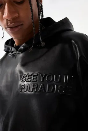 JORDAN CRAIG SEE YOU IN PARADISE LEATHER PULLOVER HOODIE MULTI COLORS