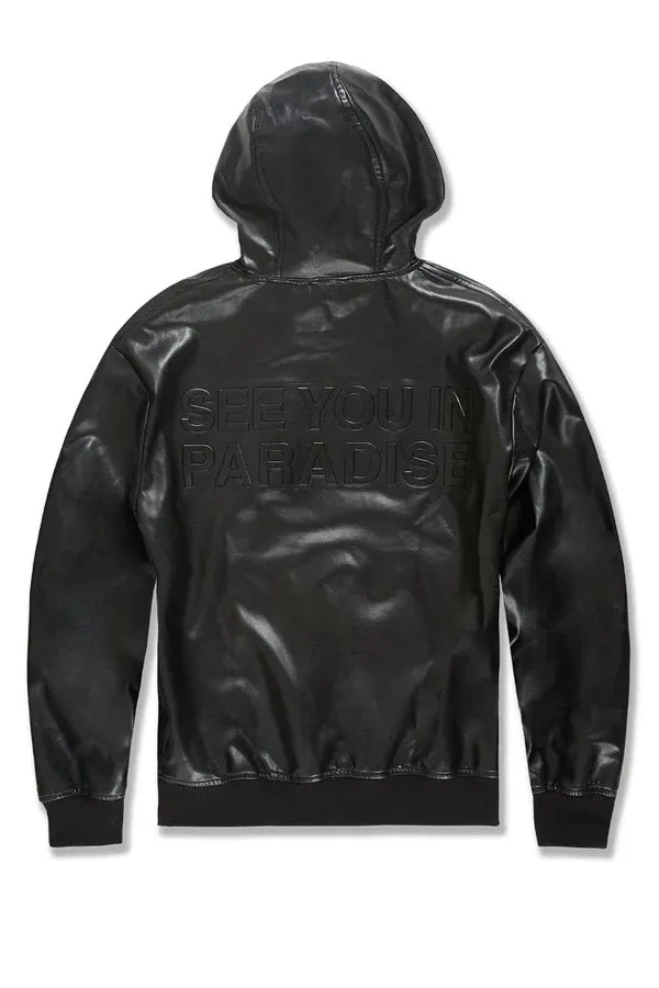 JORDAN CRAIG SEE YOU IN PARADISE LEATHER PULLOVER HOODIE MULTI COLORS