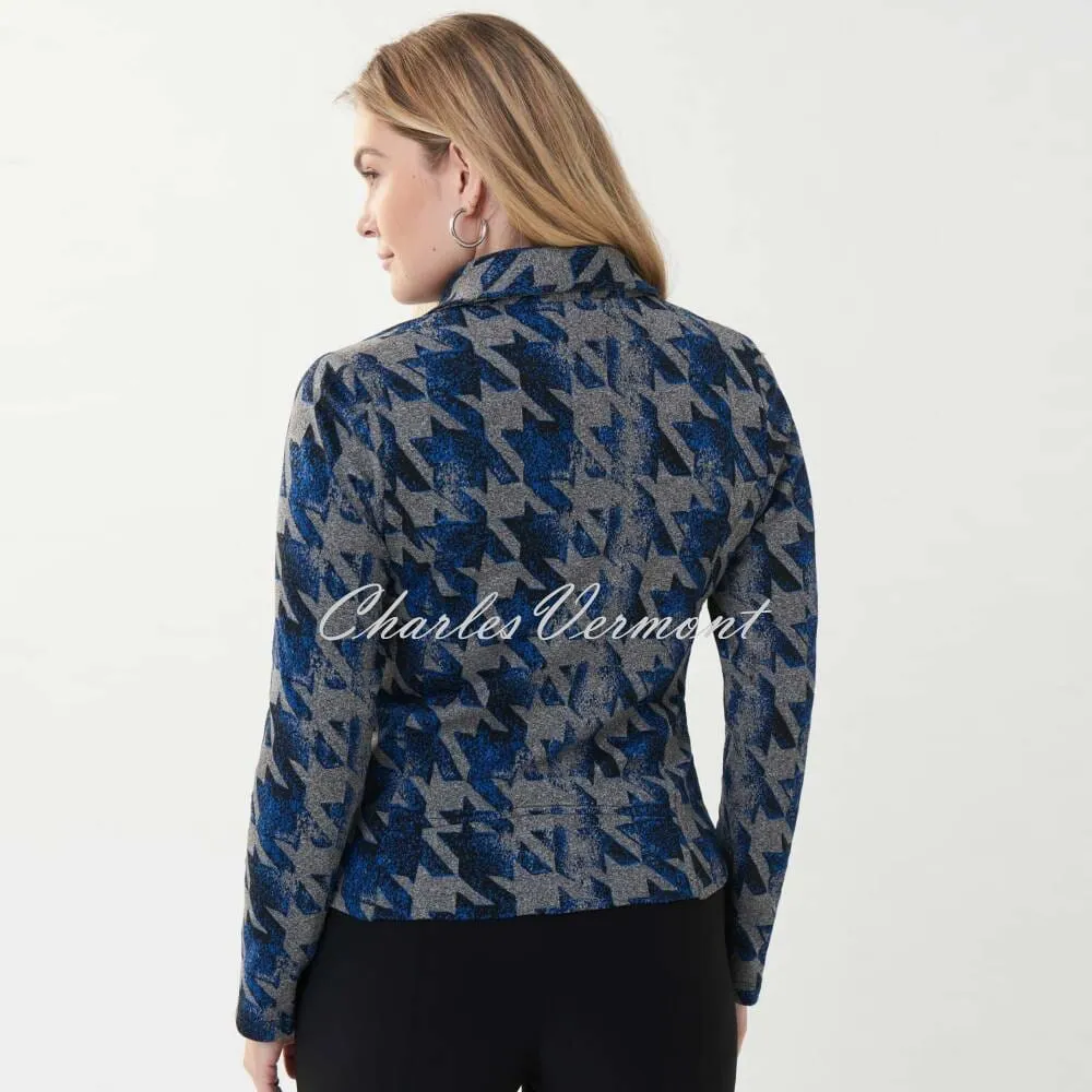 Joseph Ribkoff Houndstooth Knit Biker Jacket - Style 223222