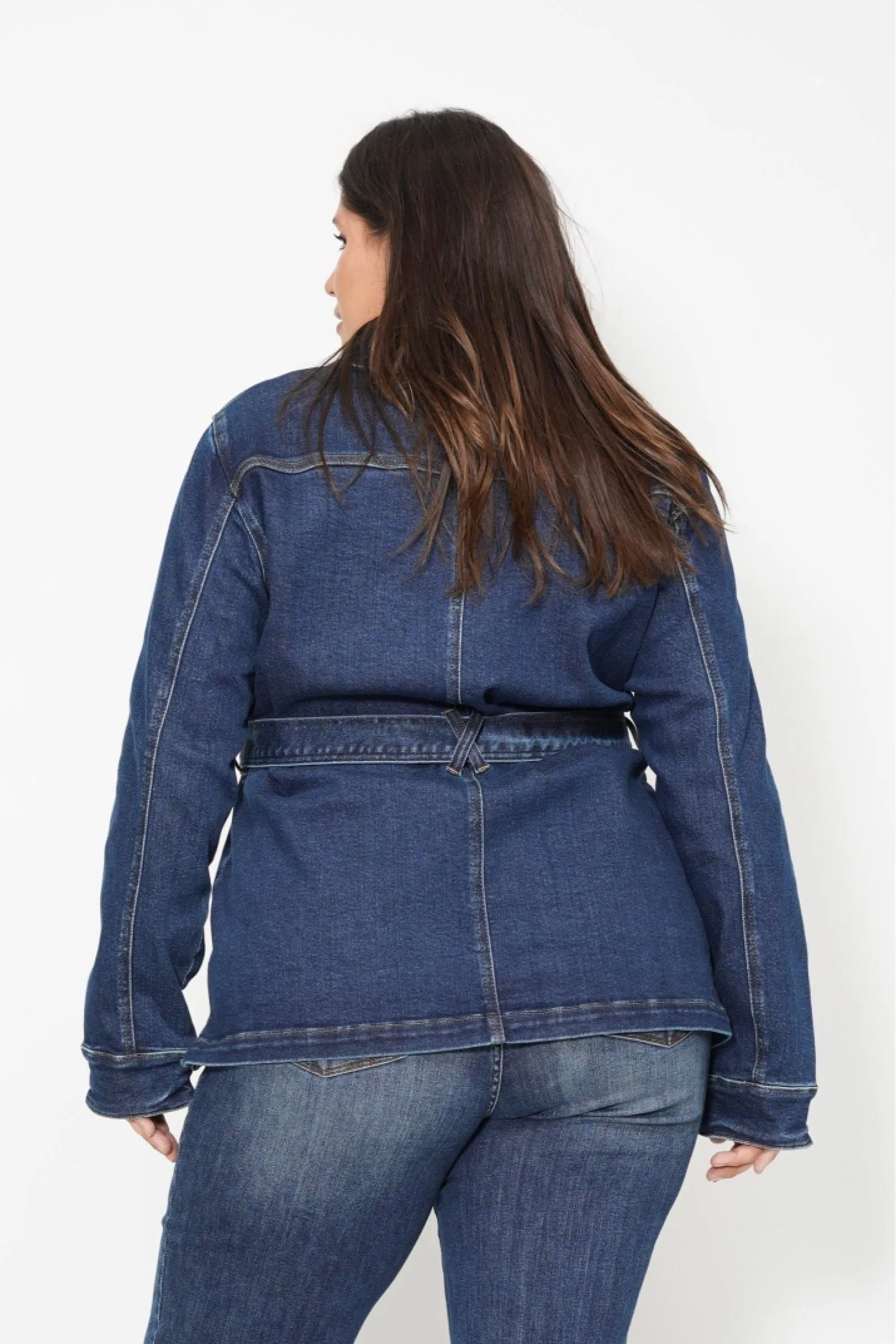 Judy Blue Mid Length Denim Utility Side Slit Jacket 7876