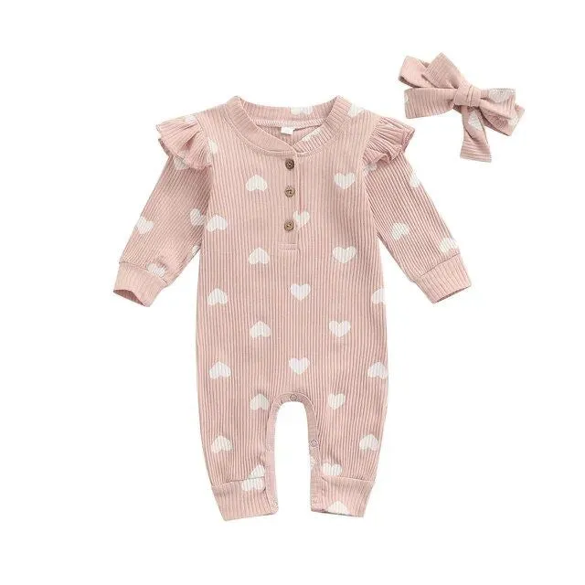 Jumpsuit Hearts Pink   Bow