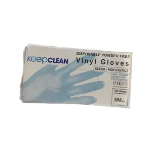 KeepClean Disposable Clear Vinyl Gloves 100pk