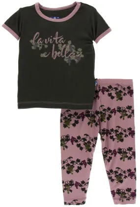 KicKee Pants Raisin Grape Vines S/S Pajama Set with Pants