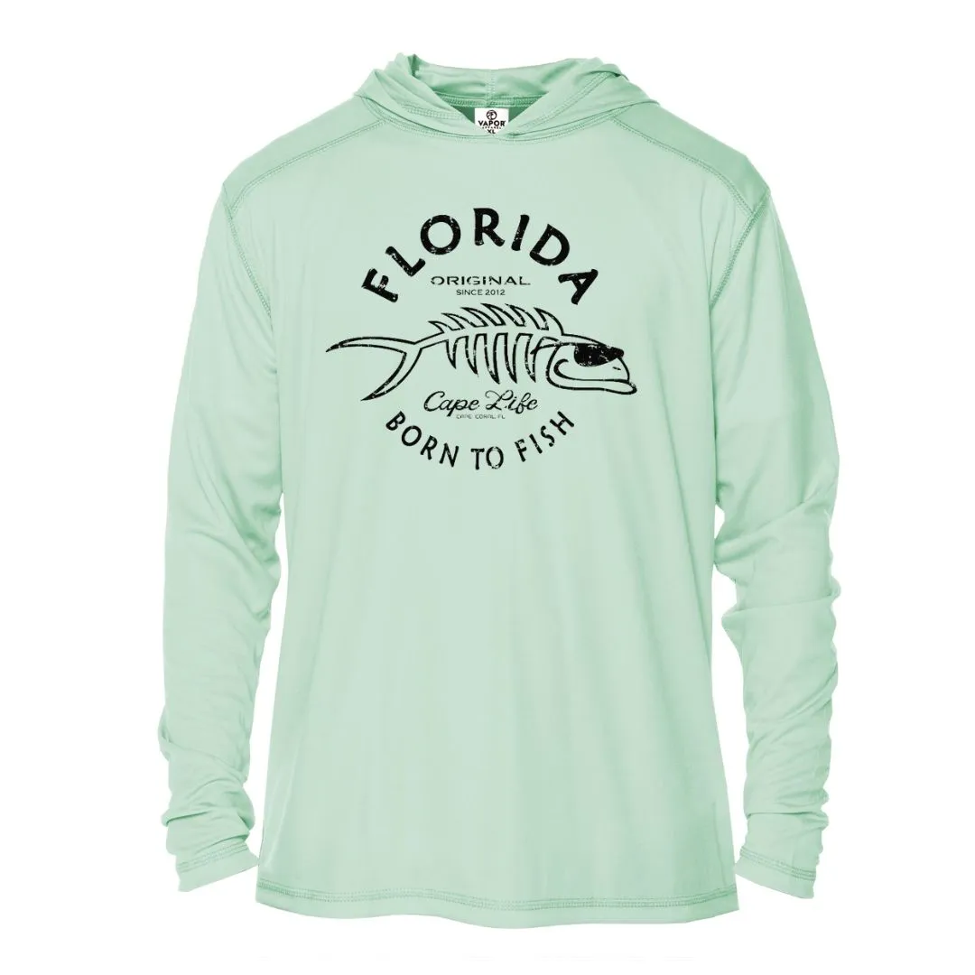 Kids Born to Fish Sun Shirt - UPF50 Fish Bones Graphic Tee