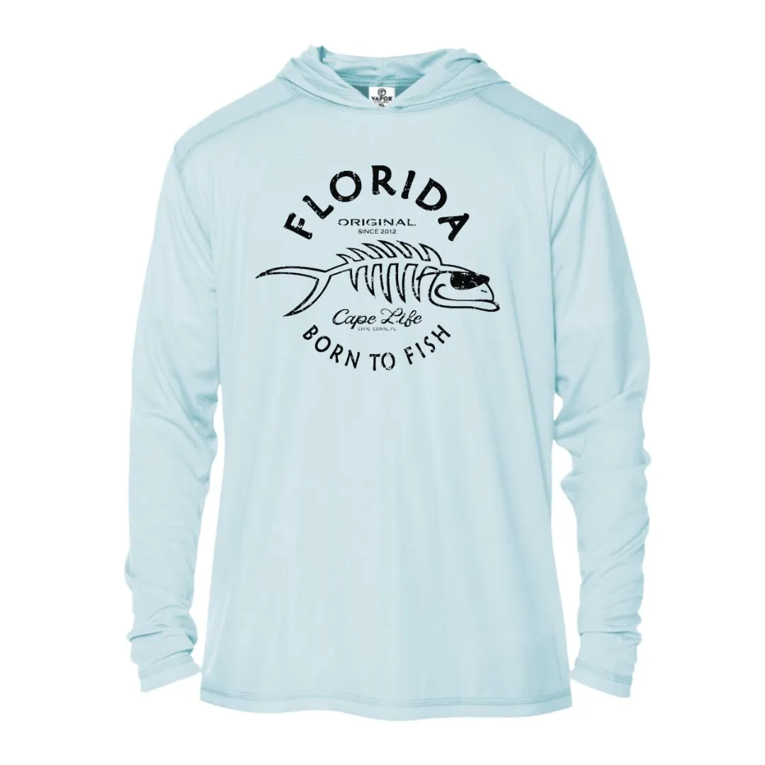 Kids Born to Fish Sun Shirt - UPF50 Fish Bones Graphic Tee