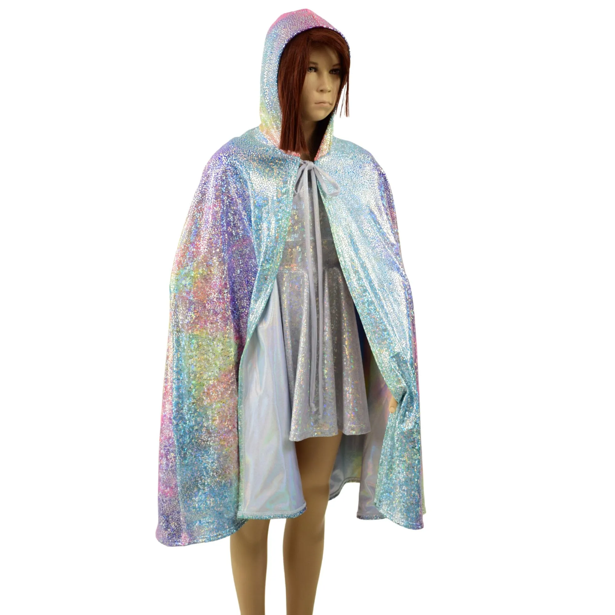 Kids Reversible Holographic Hooded Cape