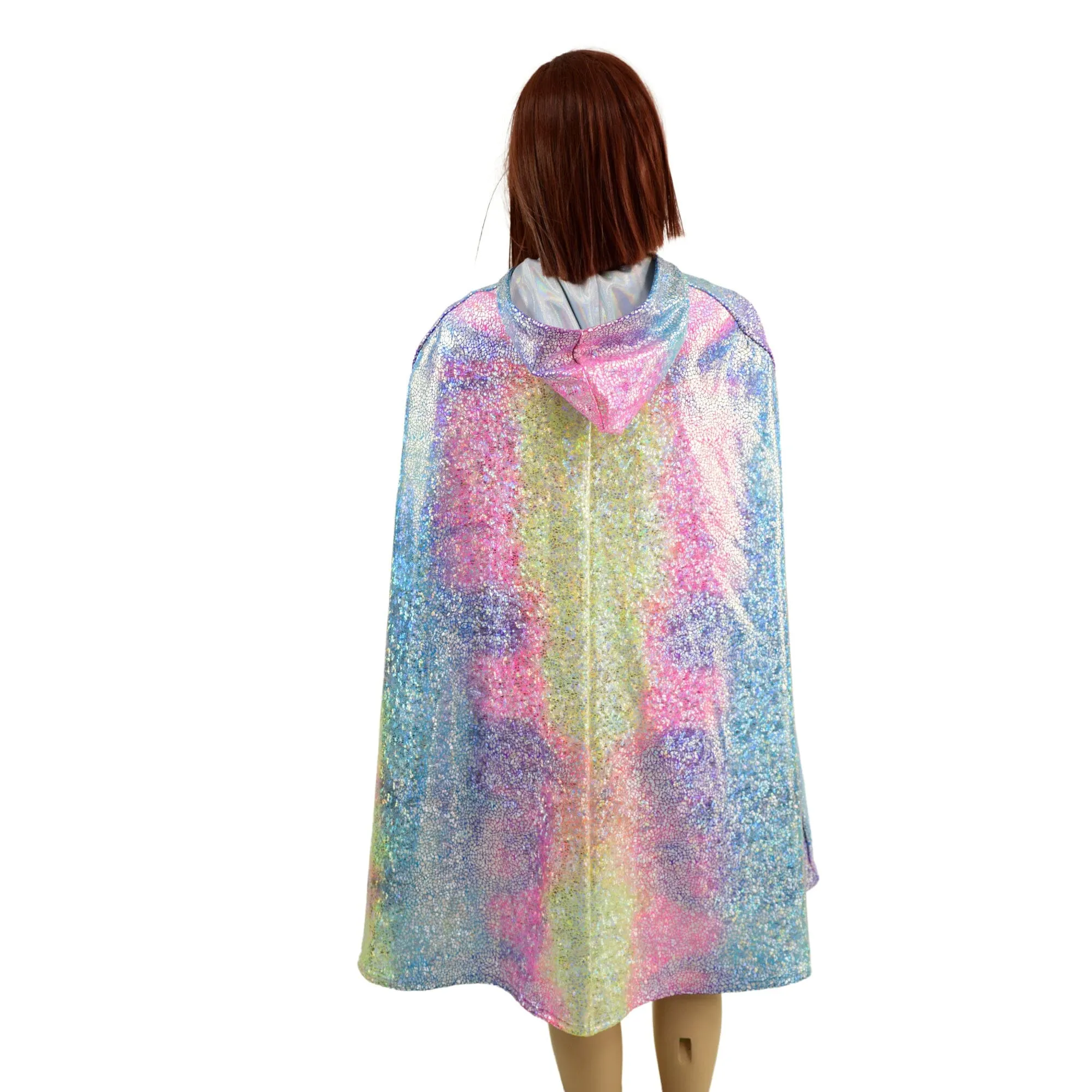 Kids Reversible Holographic Hooded Cape