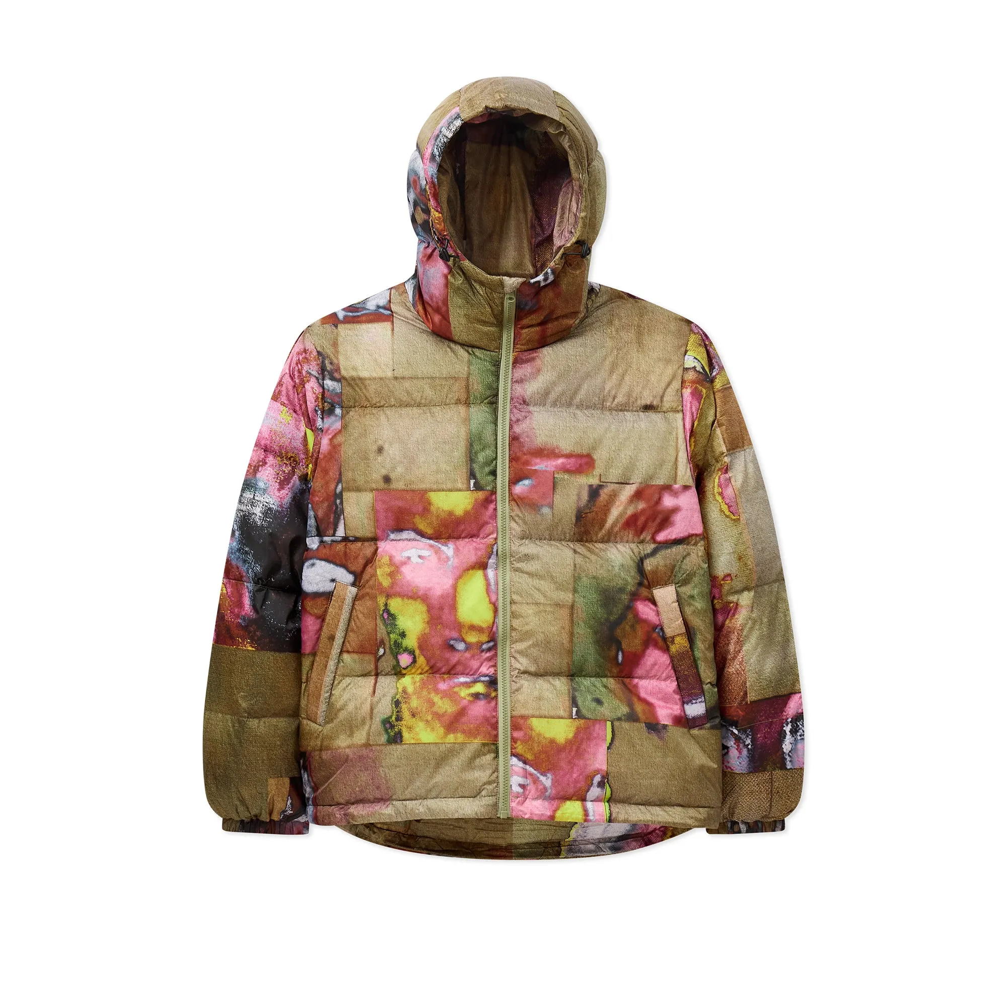 Kidsuper Mens Printed Faces Collage Puffer Jacket