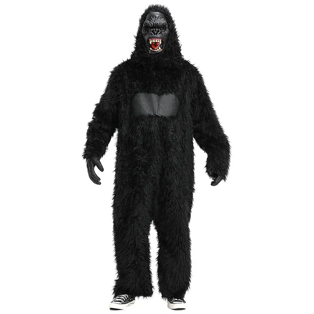 King Kong Chimpanzee Animal Adult Jumpsuit Cosplay Costume Carnival