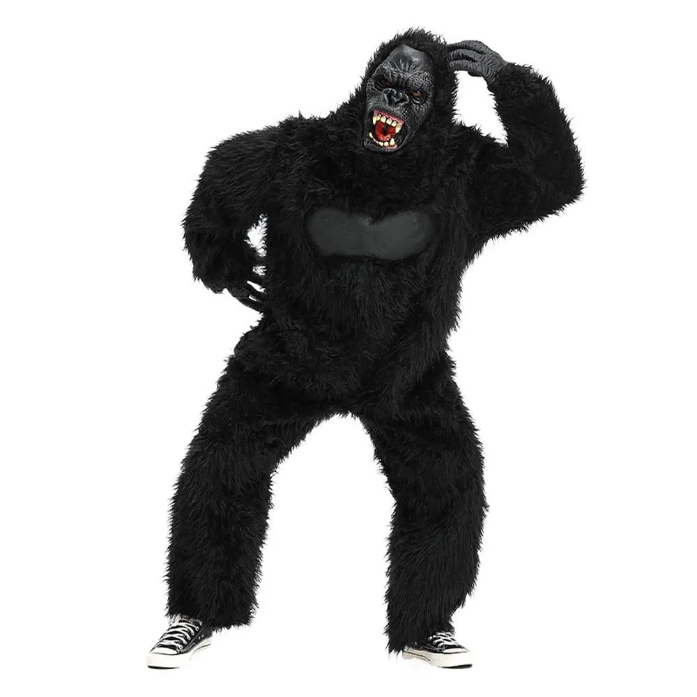 King Kong Chimpanzee Animal Adult Jumpsuit Cosplay Costume Carnival