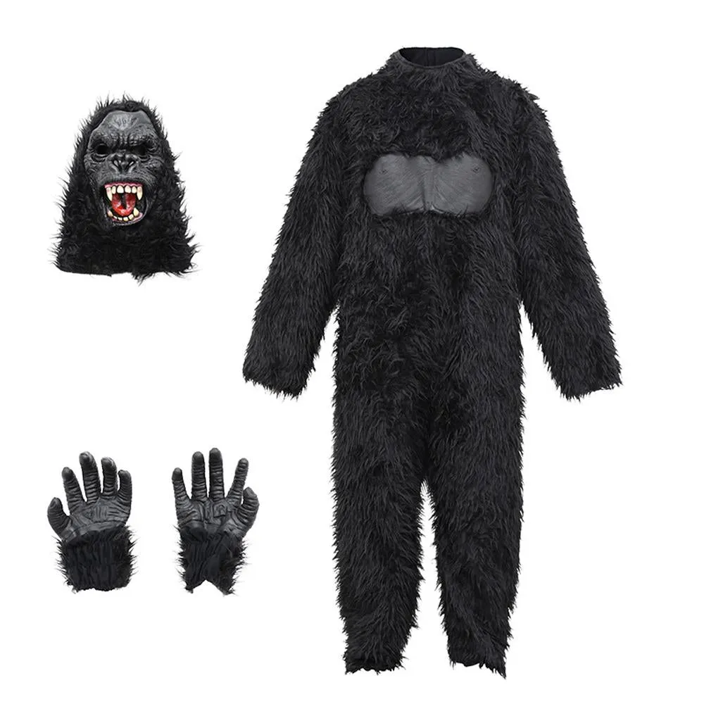 King Kong Chimpanzee Animal Adult Jumpsuit Cosplay Costume Carnival