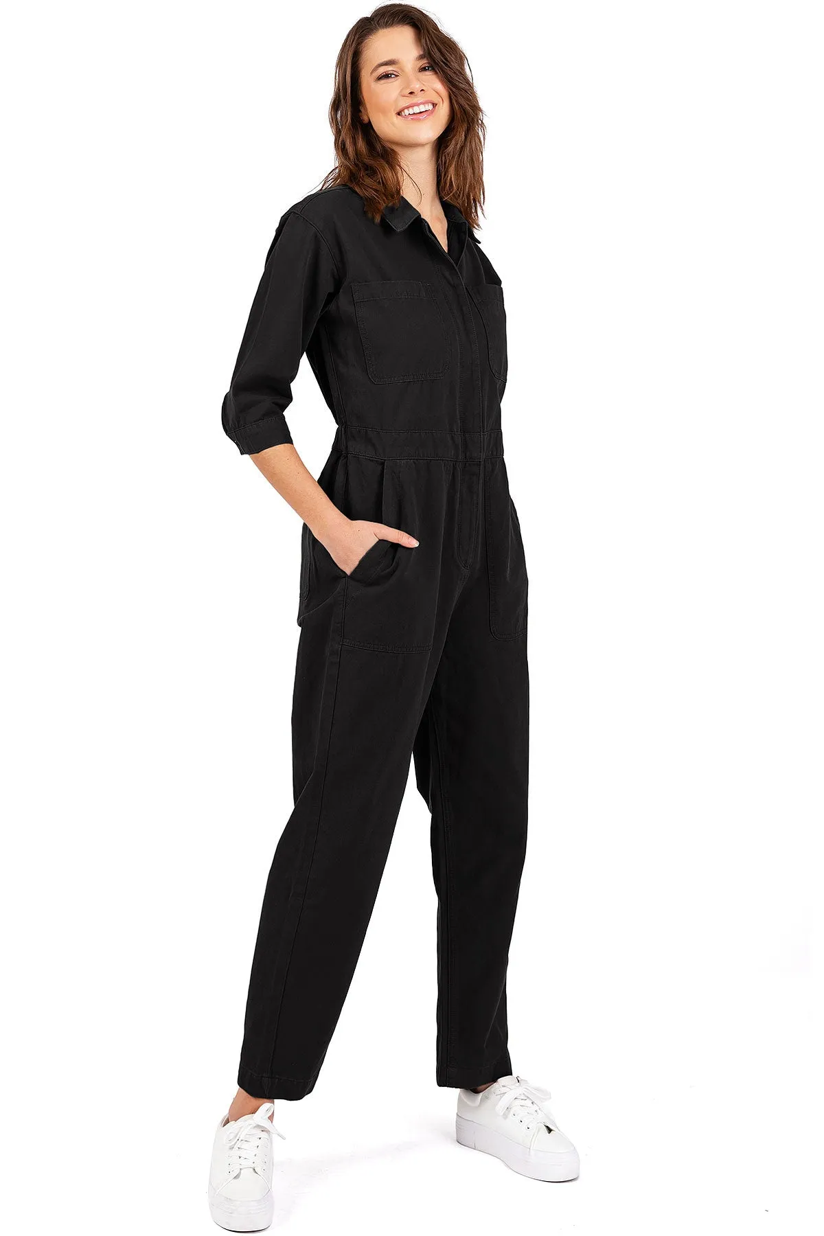 Lana Roux Coverall Aviator Jumpsuit