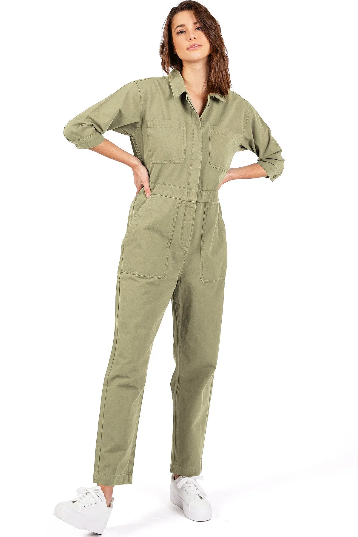 Lana Roux Coverall Aviator Jumpsuit