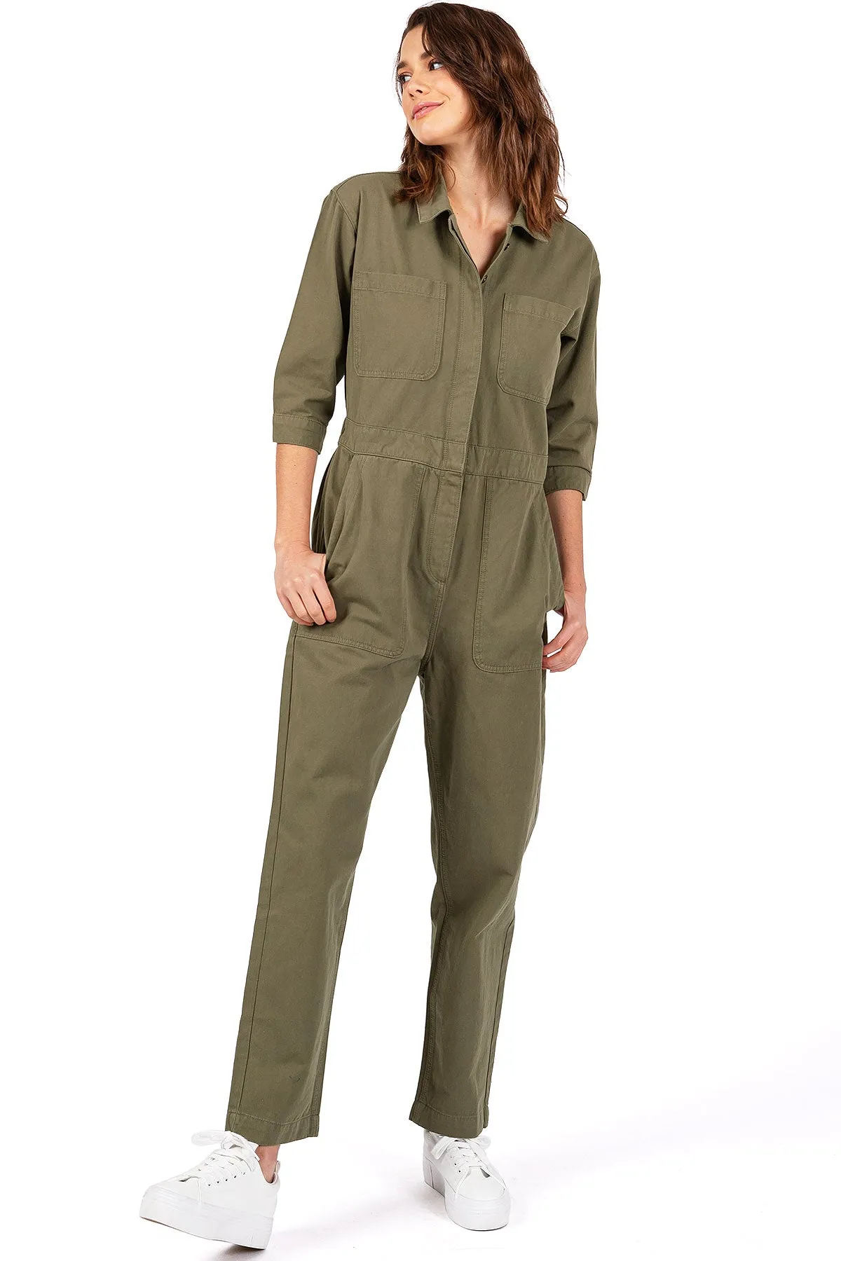 Lana Roux Coverall Aviator Jumpsuit