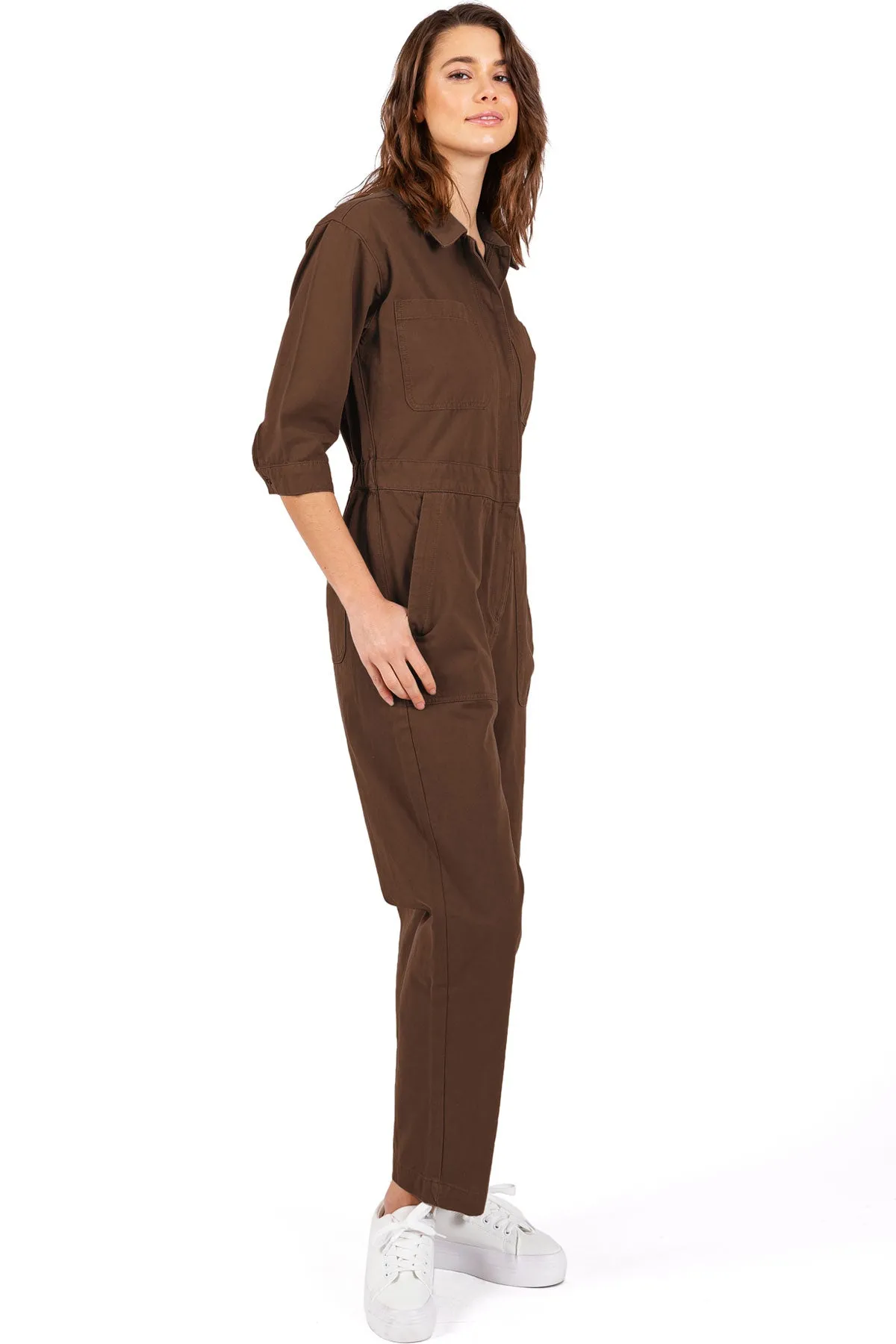 Lana Roux Coverall Aviator Jumpsuit