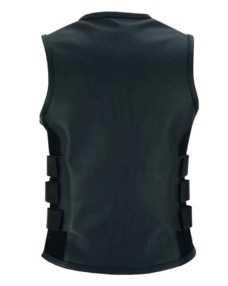 Leather Women's Updated SWAT Team Style Buckle Side Vest