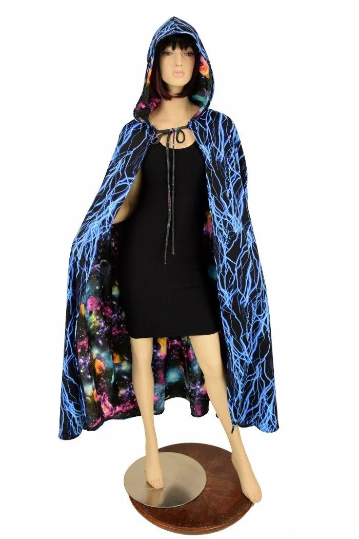 Lightning & Galaxy Reversible Hooded Cape