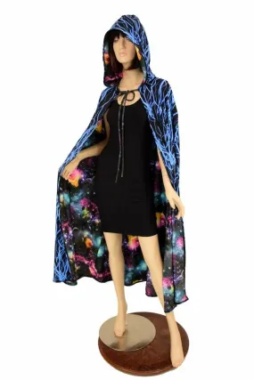 Lightning & Galaxy Reversible Hooded Cape