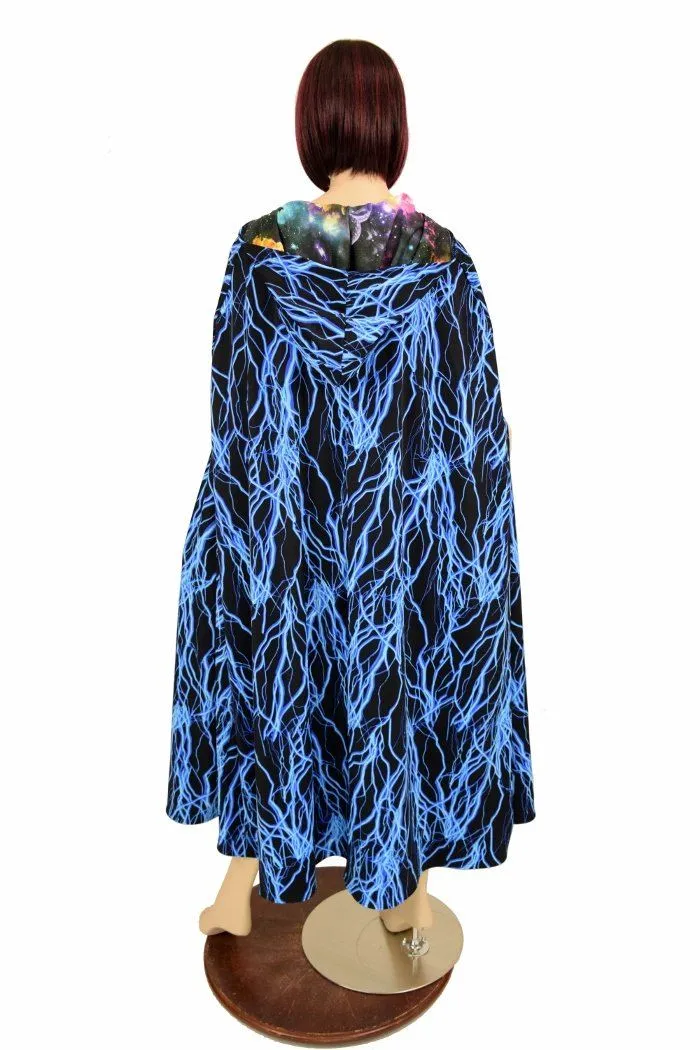 Lightning & Galaxy Reversible Hooded Cape