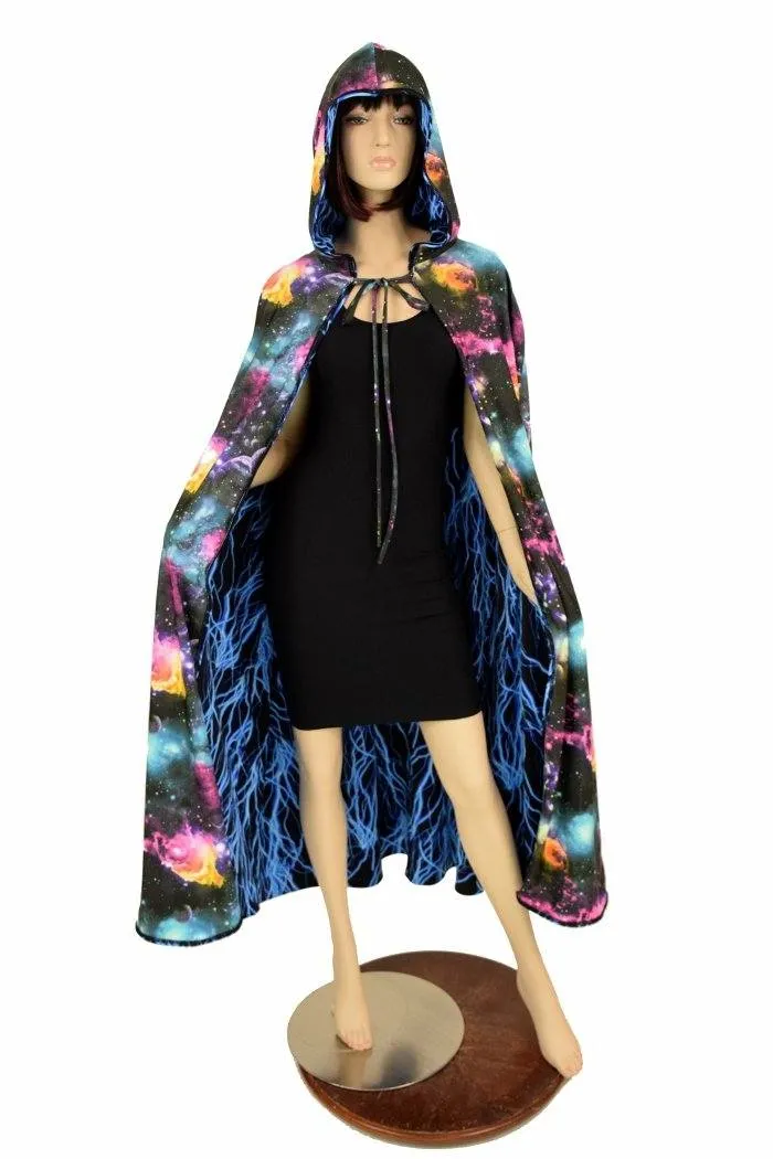 Lightning & Galaxy Reversible Hooded Cape