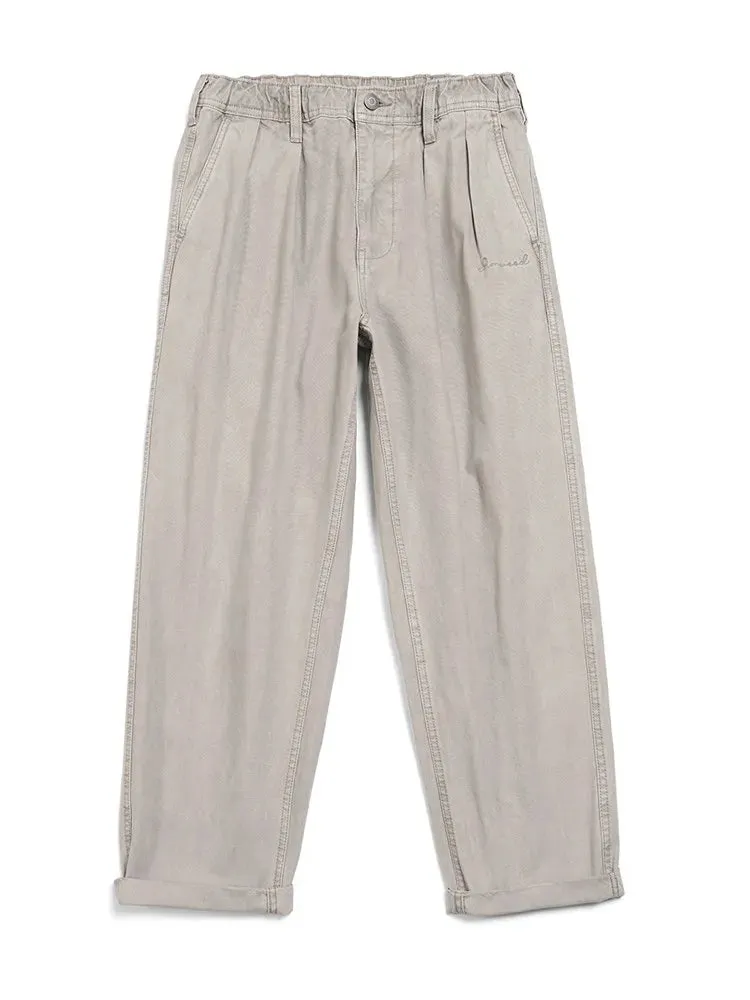 Loose Straight Washed Retro Pants Men Plus Size 100% Cotton Trousers