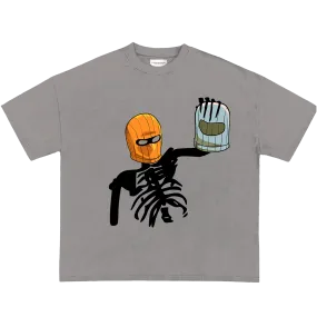 Masked Ghoul- Vintage Wash Stone Wash T- Shirt