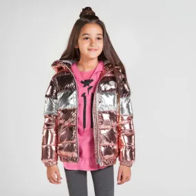 Mayoral Girls Metallic Blush Coat